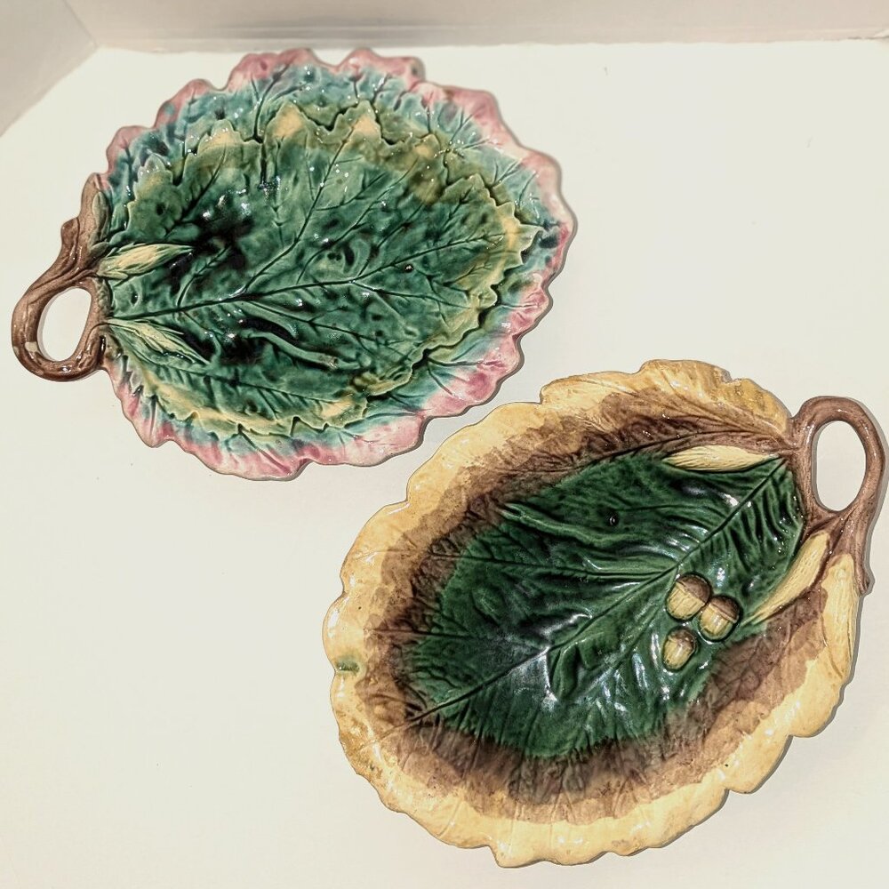 Two Antique Etruscan Majolica Plates
